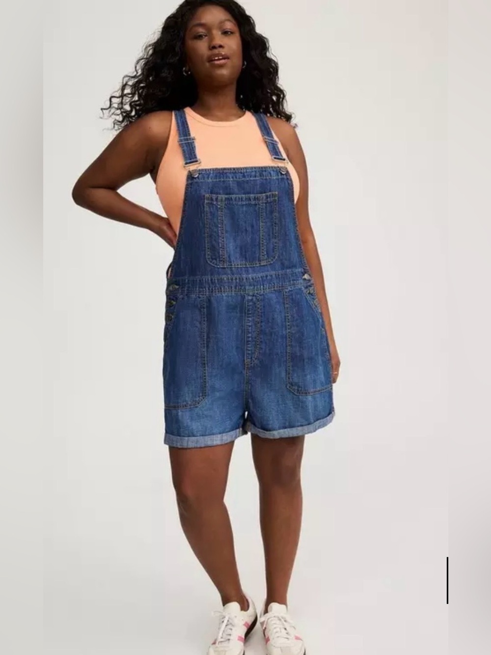 Torrid Denim Short Overalls Romper Womens Plus Size 20 Feel The Fit Blue